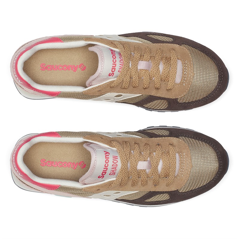 Saucony Womens Shadow Original Trainers Brown/Cream