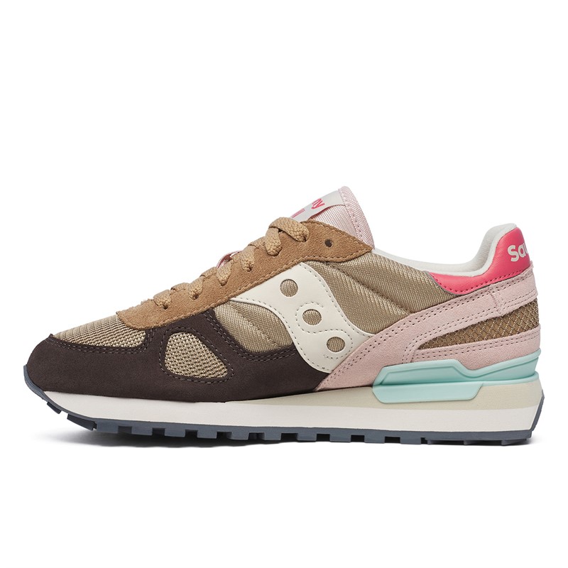 Saucony Womens Shadow Original Trainers Brown/Cream