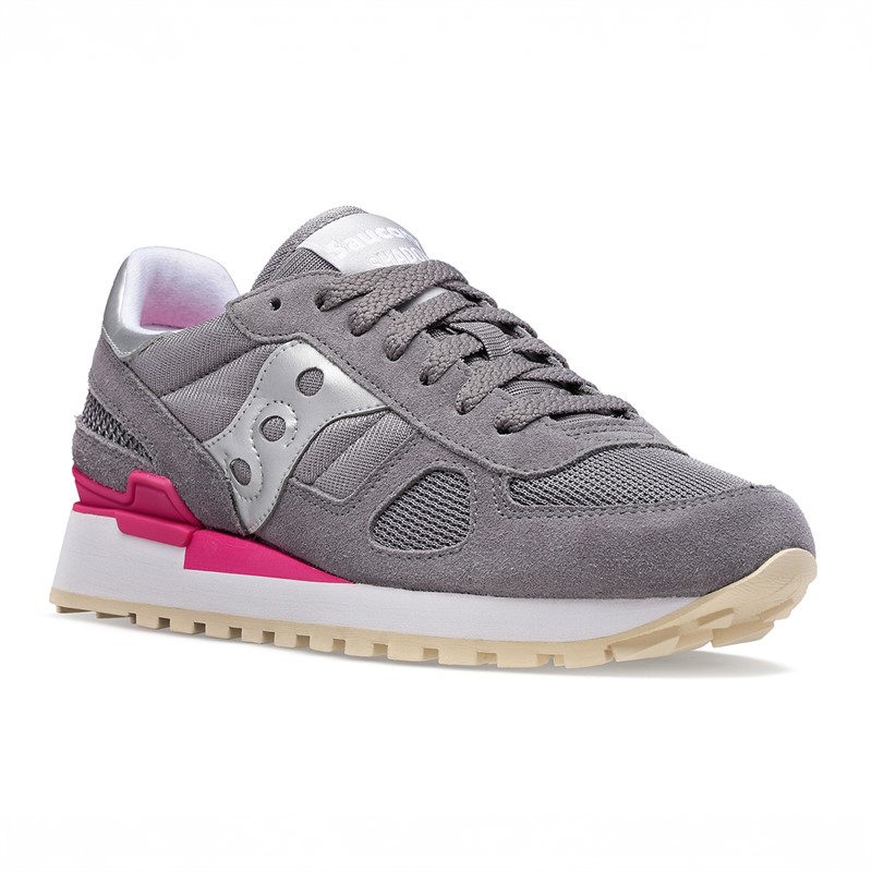 Saucony Womens Shadow Original Trainers Grey/Silver