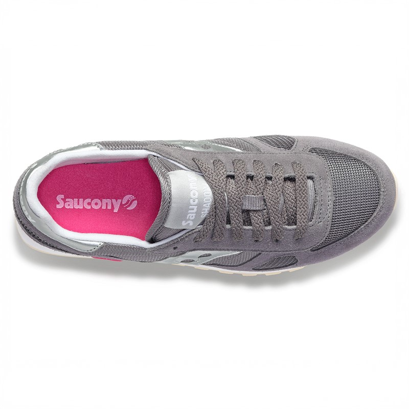Saucony Womens Shadow Original Trainers Grey/Silver