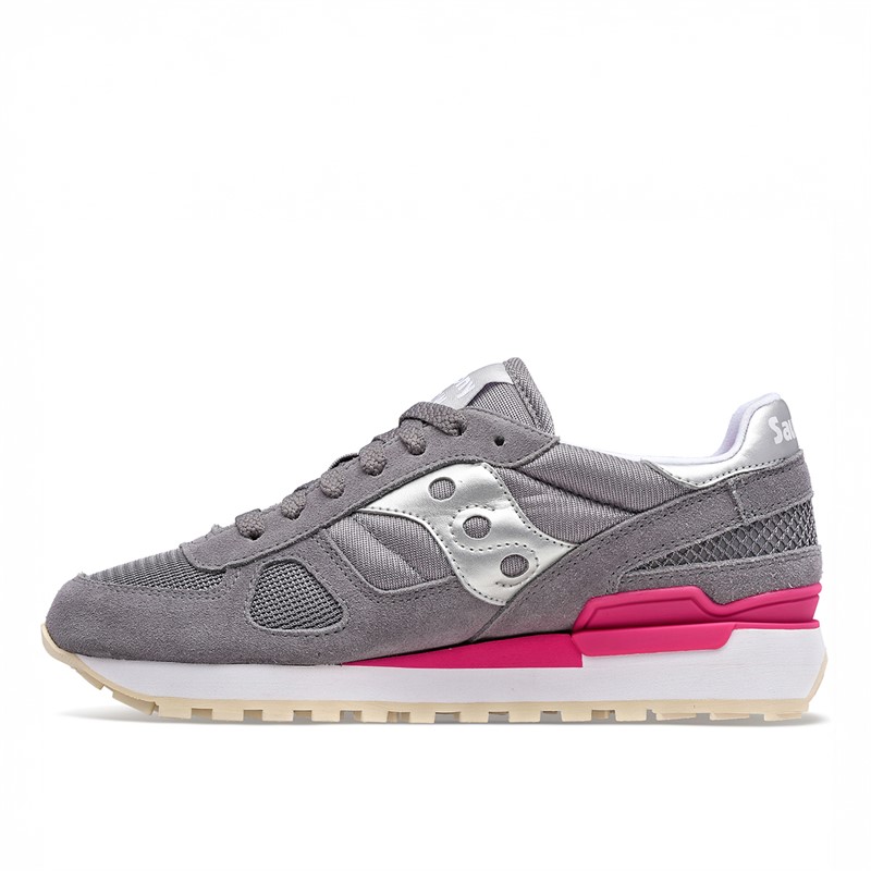 Saucony Womens Shadow Original Trainers Grey/Silver