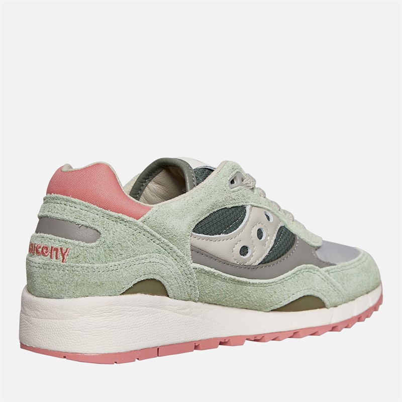 Saucony Womens Shadow 6000 Trainers Green/Ivory