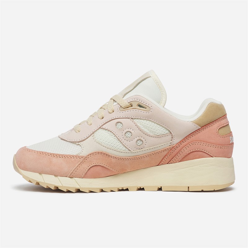 Saucony Womens Shadow 6000 Crafted Trainers Off White/Peach
