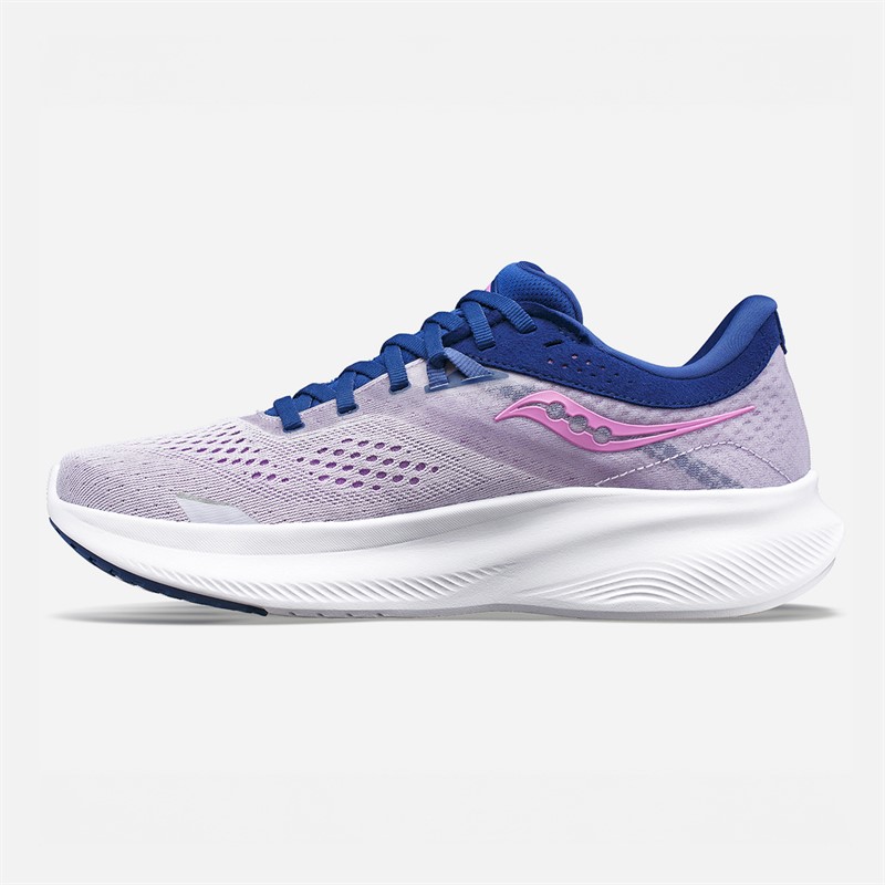 Saucony Womens Ride 16 Neutral Running Shoes Mauve/Indigo