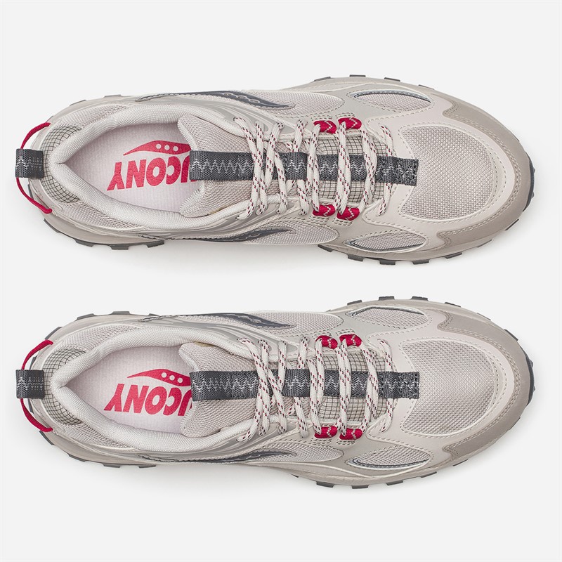 Saucony Grid Aura X Trainers Dove/Red