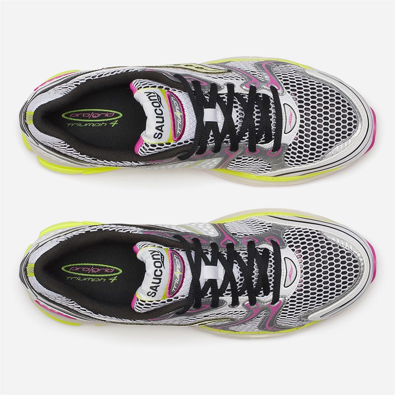 Saucony Progrid Triumph 4 Trainers White/Fluo