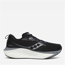 Saucony Mens Triumph 22 Wide Fit Neutral Running Shoes Black/White