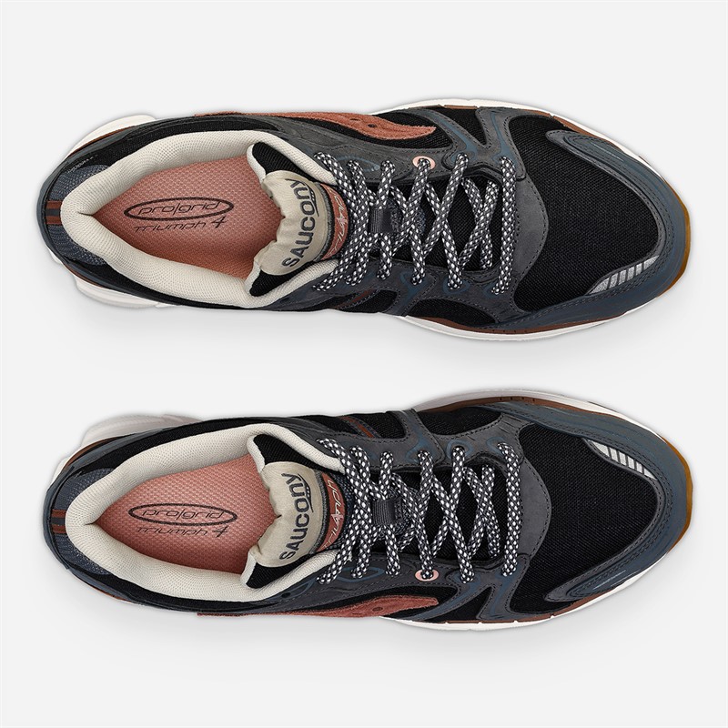 Saucony Mens Progrid Triumph 4 Trainers Grey/Brown