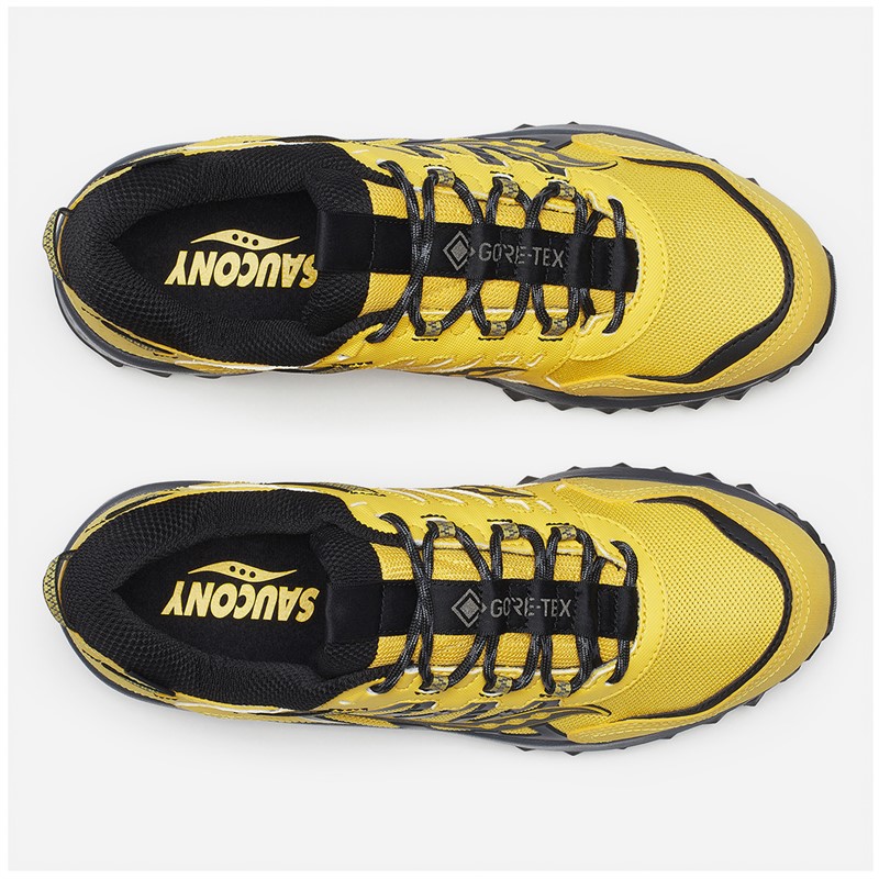 Saucony Mens Grid Peak Trainers Mustard/Black