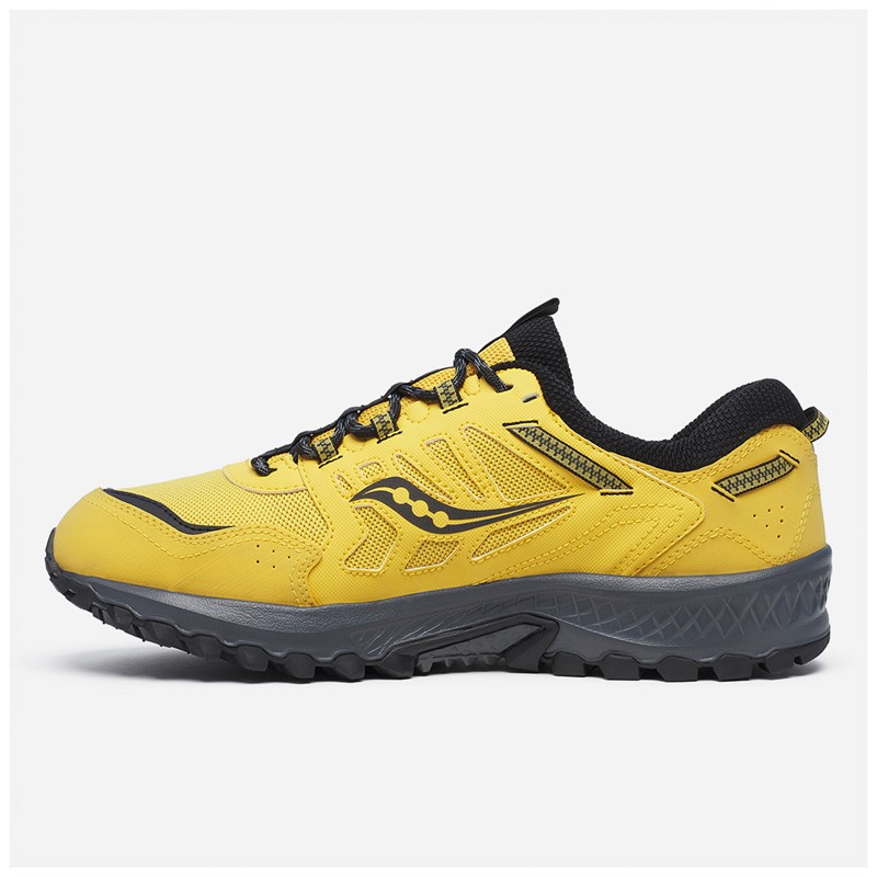 Saucony Mens Grid Peak Trainers Mustard/Black