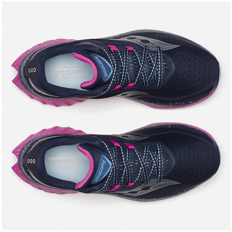 Saucony Womens Endorphin Speed 4 Neutral Running Shoes Navy/Fuschia