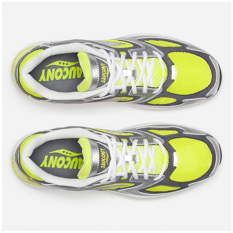 Saucony Mens Grid Jazz 9 Trainers Yellow/Silver