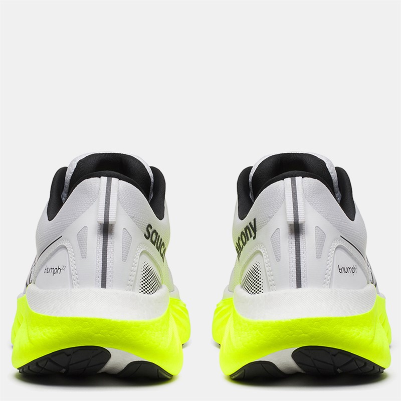 Saucony Mens Triumph 22 Neutral Running Shoes White/Citron