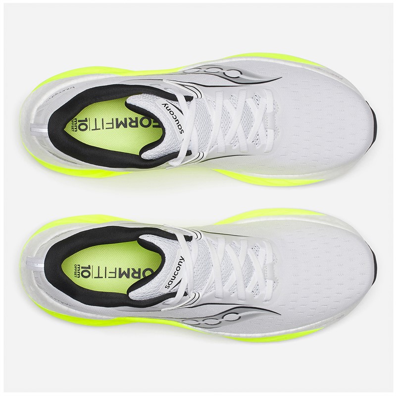 Saucony Mens Triumph 22 Neutral Running Shoes White/Citron