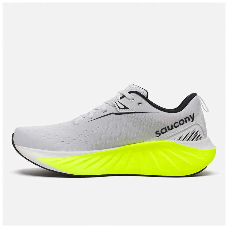 Saucony Mens Triumph 22 Neutral Running Shoes White/Citron