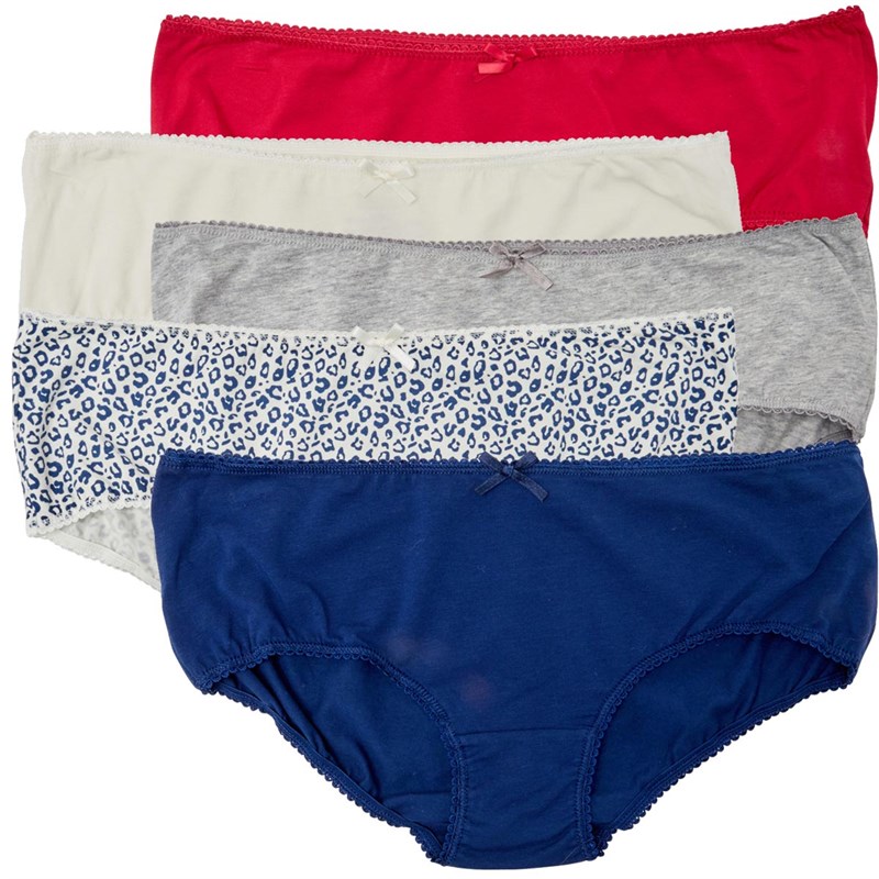 Buy Soho Womens Collection Five Pack Short Briefs Red Print
