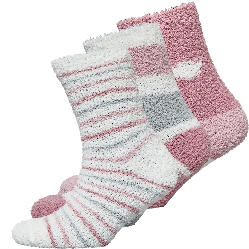 Buy Soho Womens Collection Three Pack Cosy Socks Pink Spots