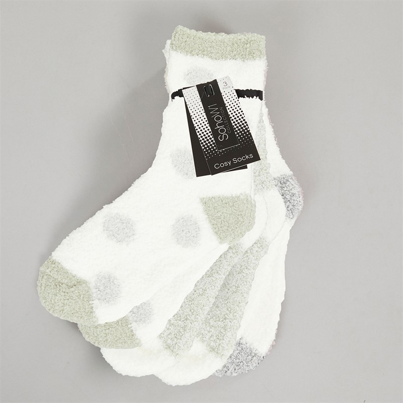 Soho Womens Collection Three Pack Cosy Socks Multi