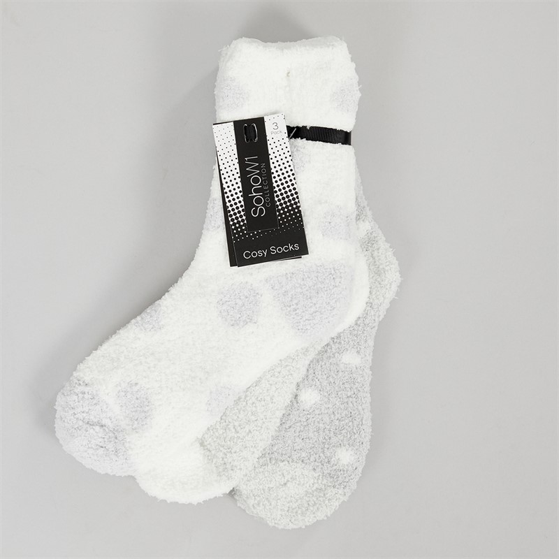 Soho Womens Collection Three Pack Cosy Socks Multi