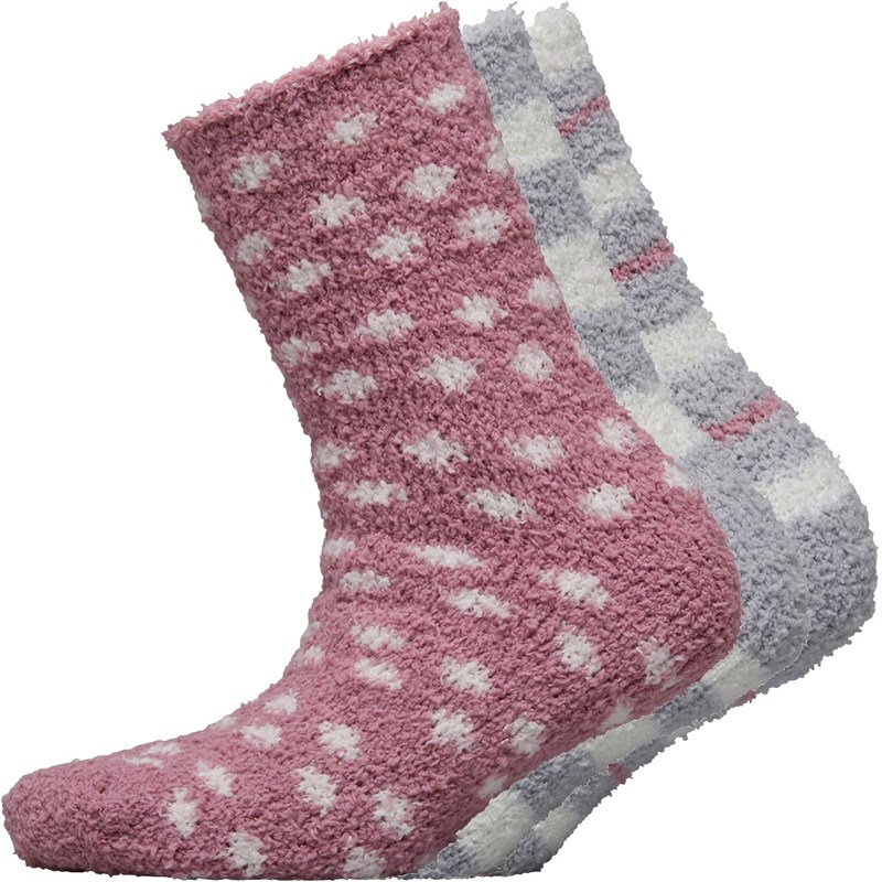 Buy Soho Womens Three Pack Cosy Socks Blue Stripes