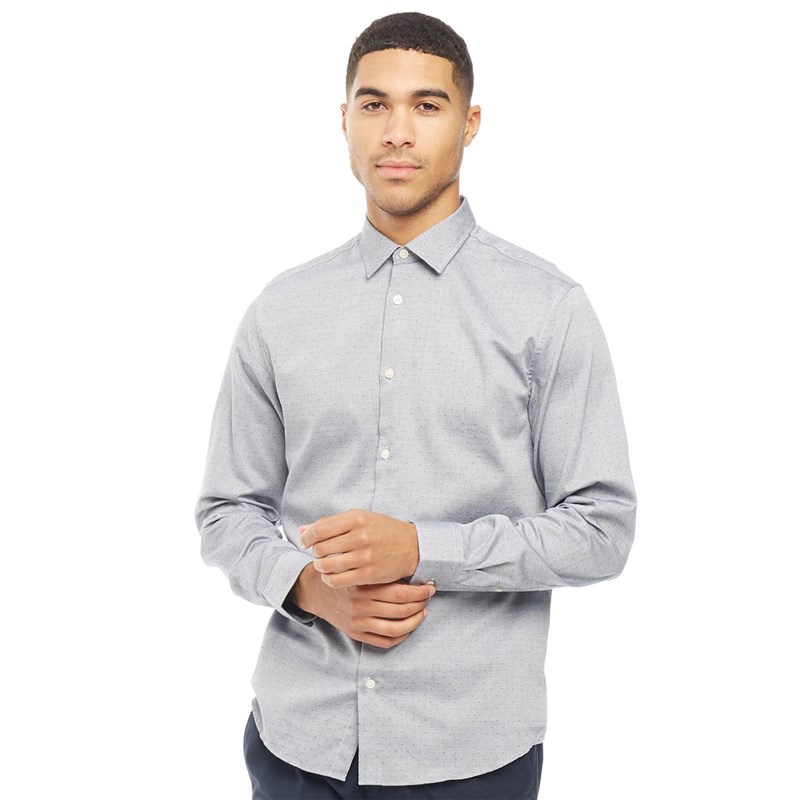 Buy Selected Homme Mens Two Greg Long Sleeve Shirt Grey