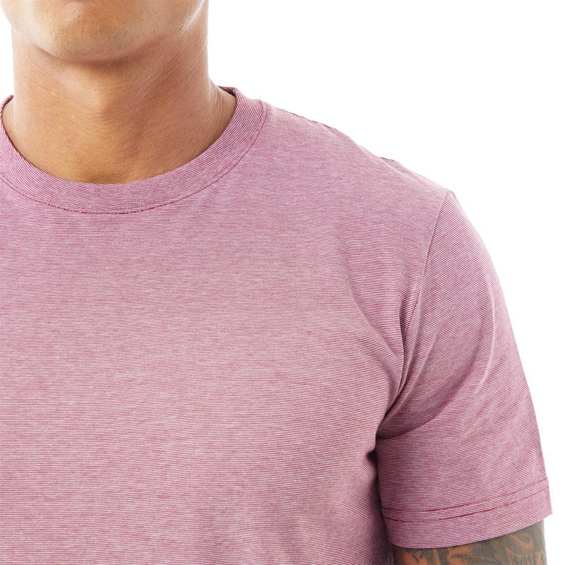 Selected Homme Mens Norman Mini Stripe T-Shirt Biking Red