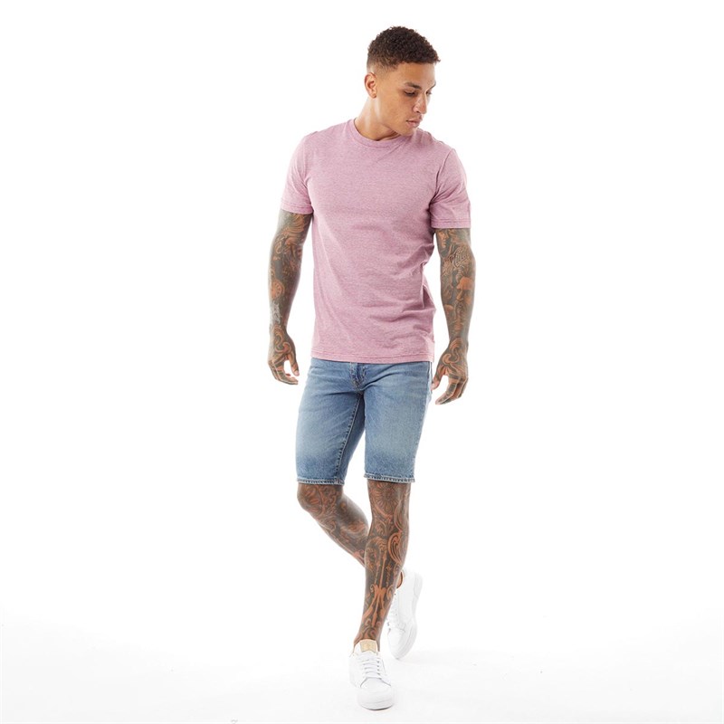 Selected Homme Mens Norman Mini Stripe T-Shirt Biking Red