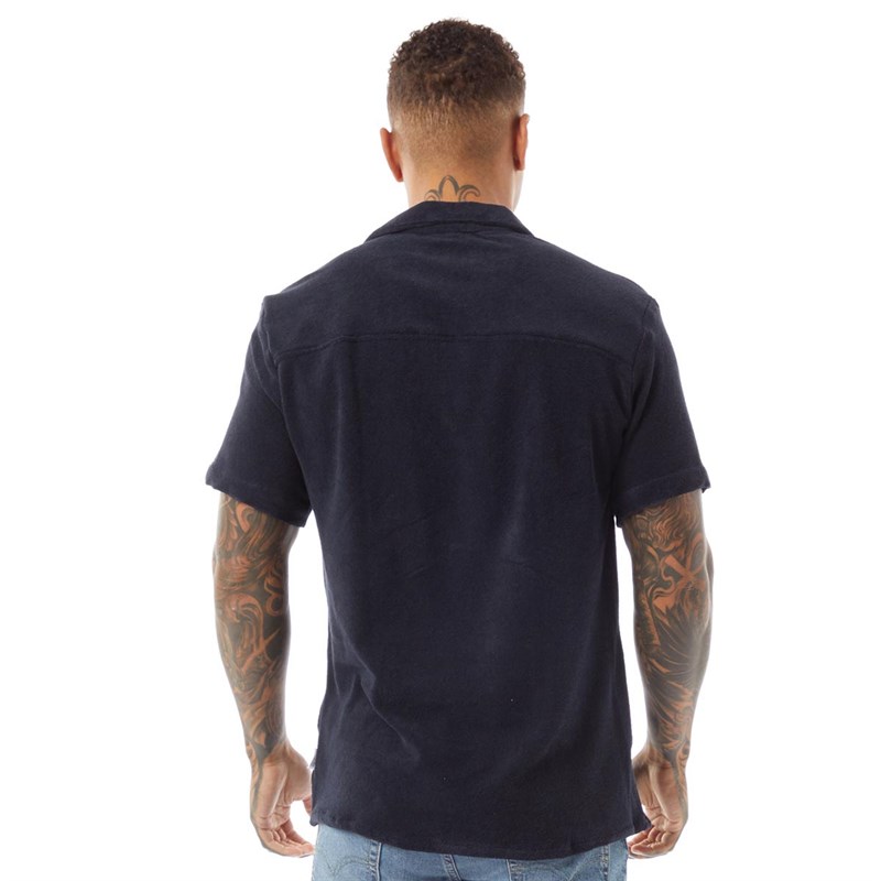 Selected Homme Chemises à Manches Courtes Terry Homme Bleu Marine