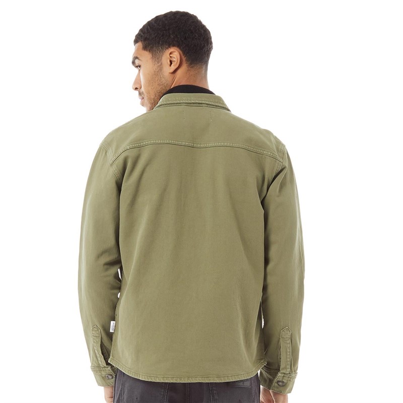 Selected Homme Mens Villy Denim Overshirt Martini Olive
