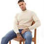 Selected Homme Herren Ryan Structure Pullover mit Rundhalsausschnitt Hellbeige