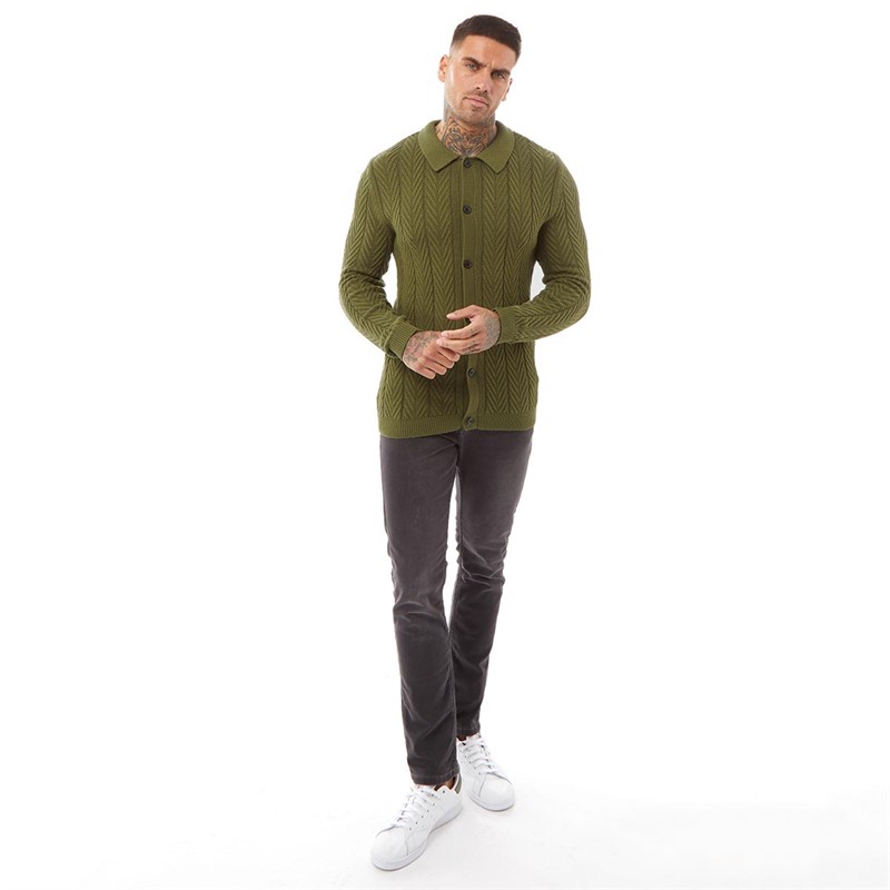 Selected Homme Mens Konrad Knit Cardigan Forest Night