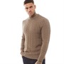 Selected Homme Mens Ryan Structure Crew Neck Jumper Teak