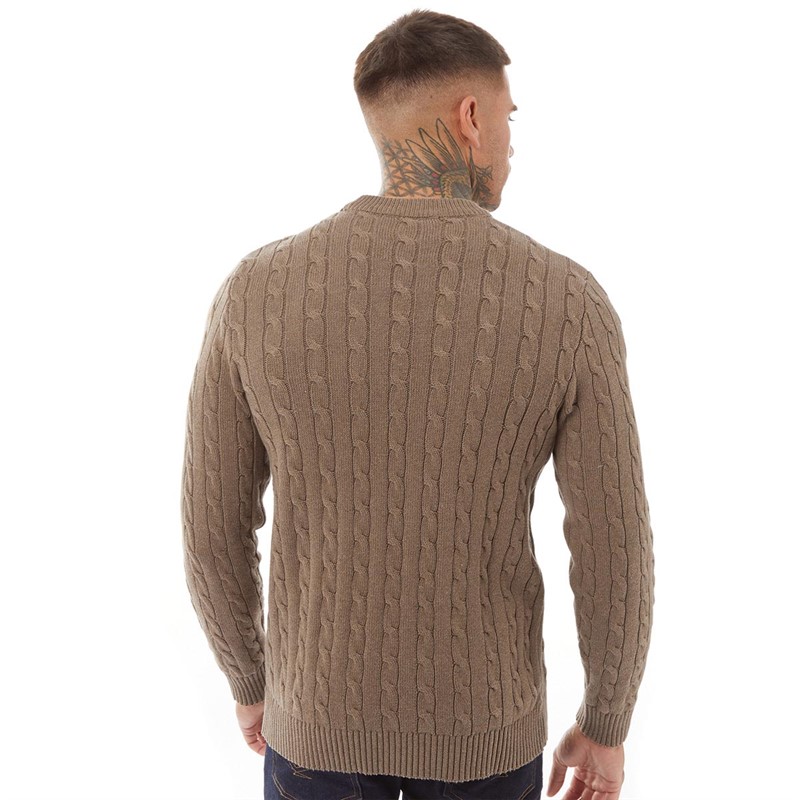 Selected Homme Mens Ryan Structure Crew Neck Jumper Teak