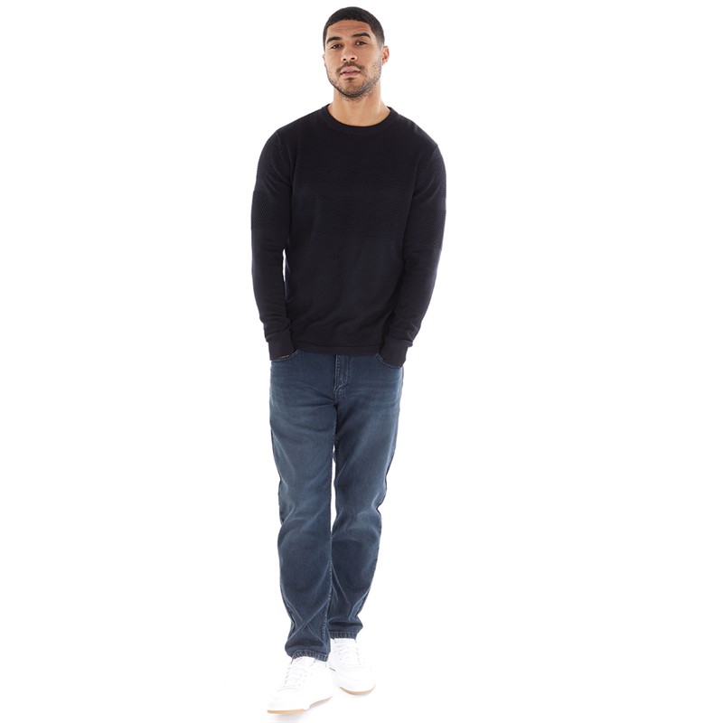 Selected Homme Mens Maine Crew Neck Jumper Black