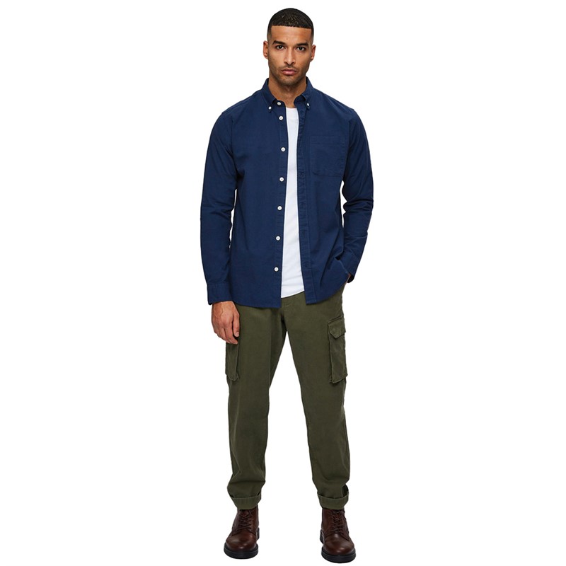 Selected Homme Herre Regrick Oxford Langærmet shirts Blå