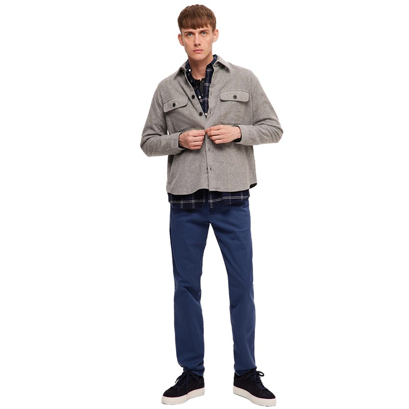 Selected Homme Chemises à Manches Longues Mason Homme Gris