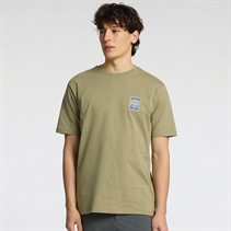 Selected Homme Mens Print Regular Fit T-Shirt Vetiver