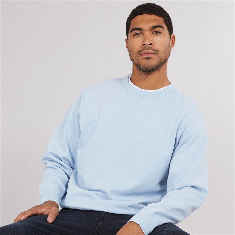 Selected Homme Mens Relaxluke Crew Neck Sweatshirt Cashmere Blue - Size XL
