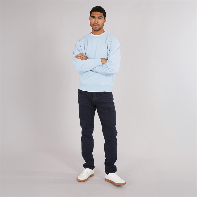 Selected Homme Mens Relaxluke Crew Neck Sweatshirt Cashmere Blue