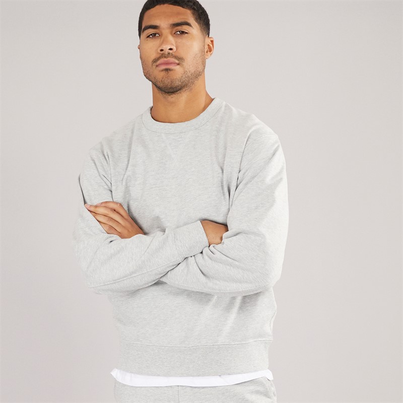 Selected Homme Mens Relaxluke Crew Neck Sweatshirt Light Grey Melange - Size S