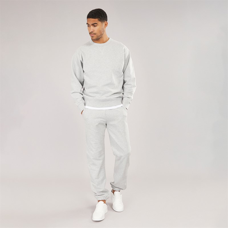 Selected Homme Mens Relaxluke Crew Neck Sweatshirt Light Grey Melange