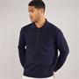 Selected Homme Mens Jakob Long Sleeve Relaxed Knitted Polo Navy Blazer/Melange