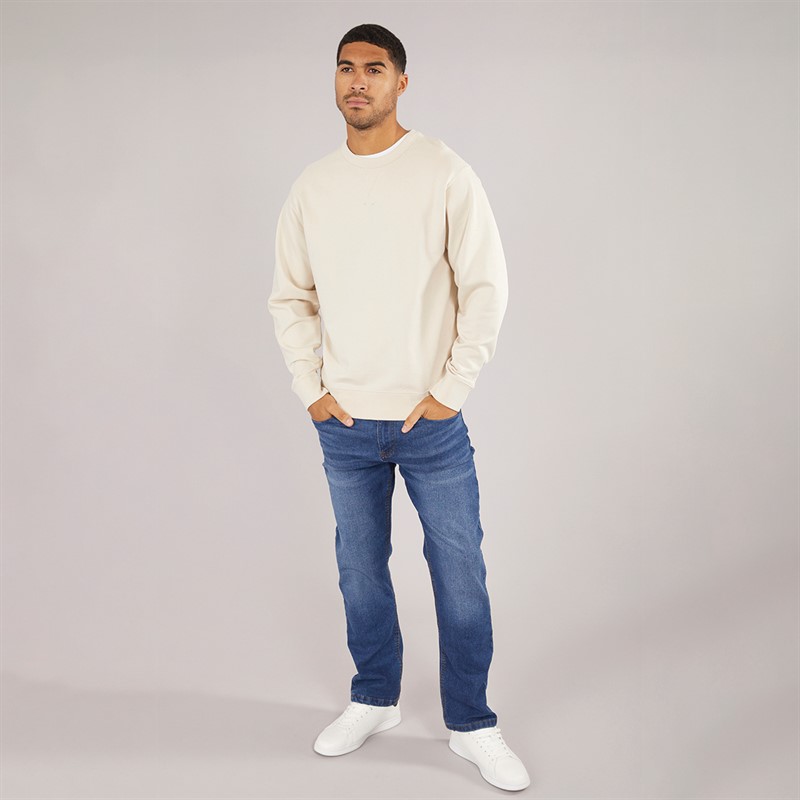 Selected Homme Mens Relaxluke Crew Neck Sweatshirt Oatmeal