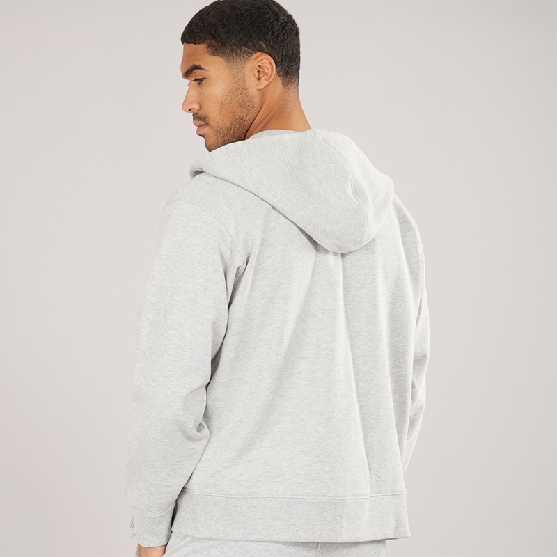 Selected Homme Mens Relaxluke Full Zip Hoodie Light Grey Melange