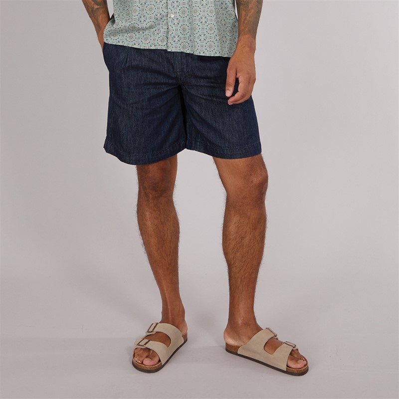 Selected Homme Mens Loose-Nolan Denim Shorts Dark Blue Denim - Size S