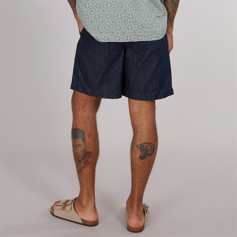 Selected Homme Mens Loose-Nolan Denim Shorts Dark Blue Denim