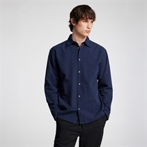 Selected Homme Mens Regfreddie Solid Seersucker Long Sleeve Shirt Sky Captain