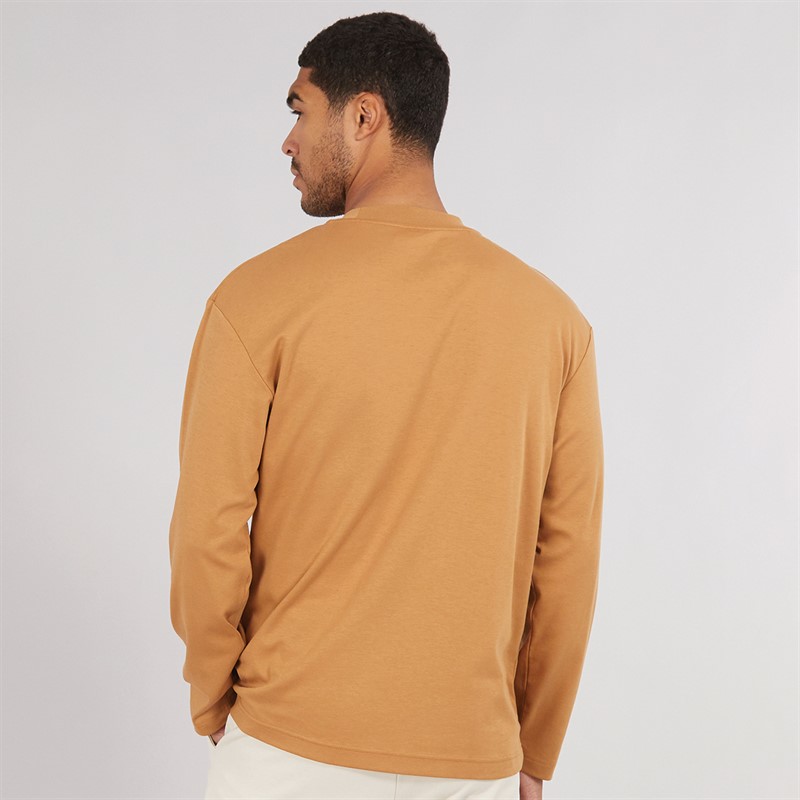 Selected Homme Mens Relax-Dani Long Sleeve Interlock T-Shirt Chipmunk