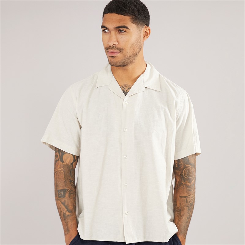 Selected Homme Mens Relaxsun Short Sleeve Shirt Resort Pure Cashmere