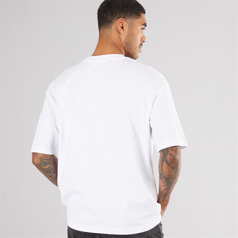 Selected Homme Mens Loose Oscar Logo T-Shirt Bright White